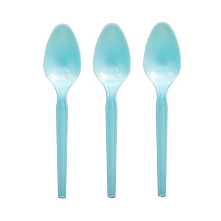 Cubierto plástico. Cuchara celeste 10u